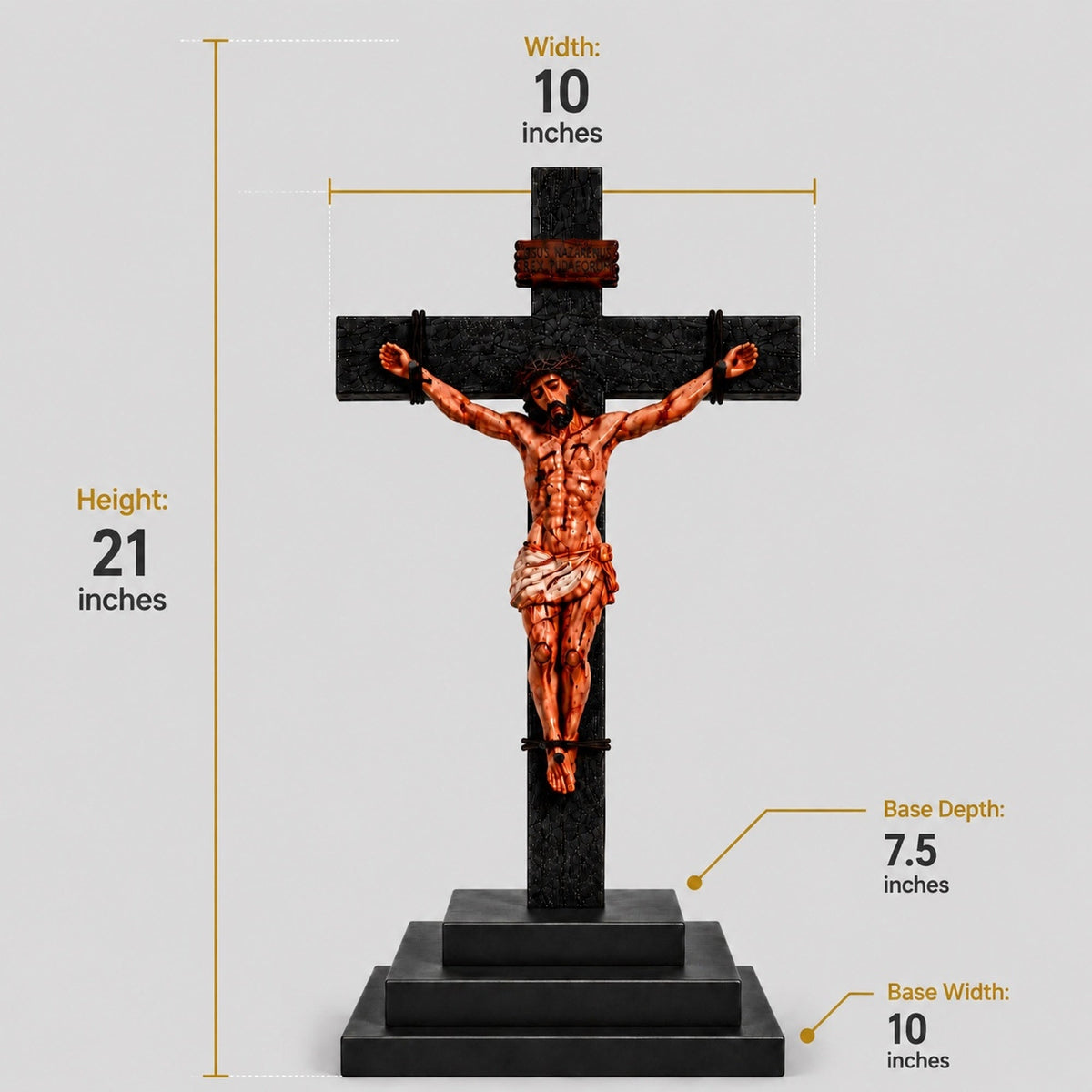 ✝️Handmade Jesus Crucifix – 8.5” & 19” Christian Wall Cross for Home & Prayer Room