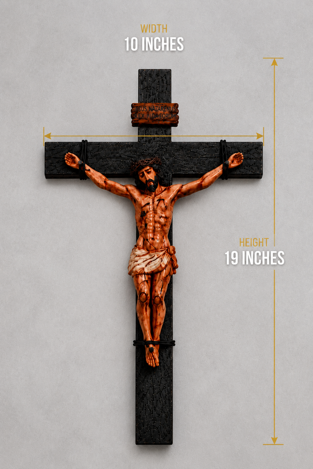 ✝️Handmade Jesus Crucifix – 8.5” & 19” Christian Wall Cross for Home & Prayer Room