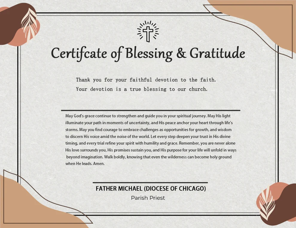 Blessing Certificate