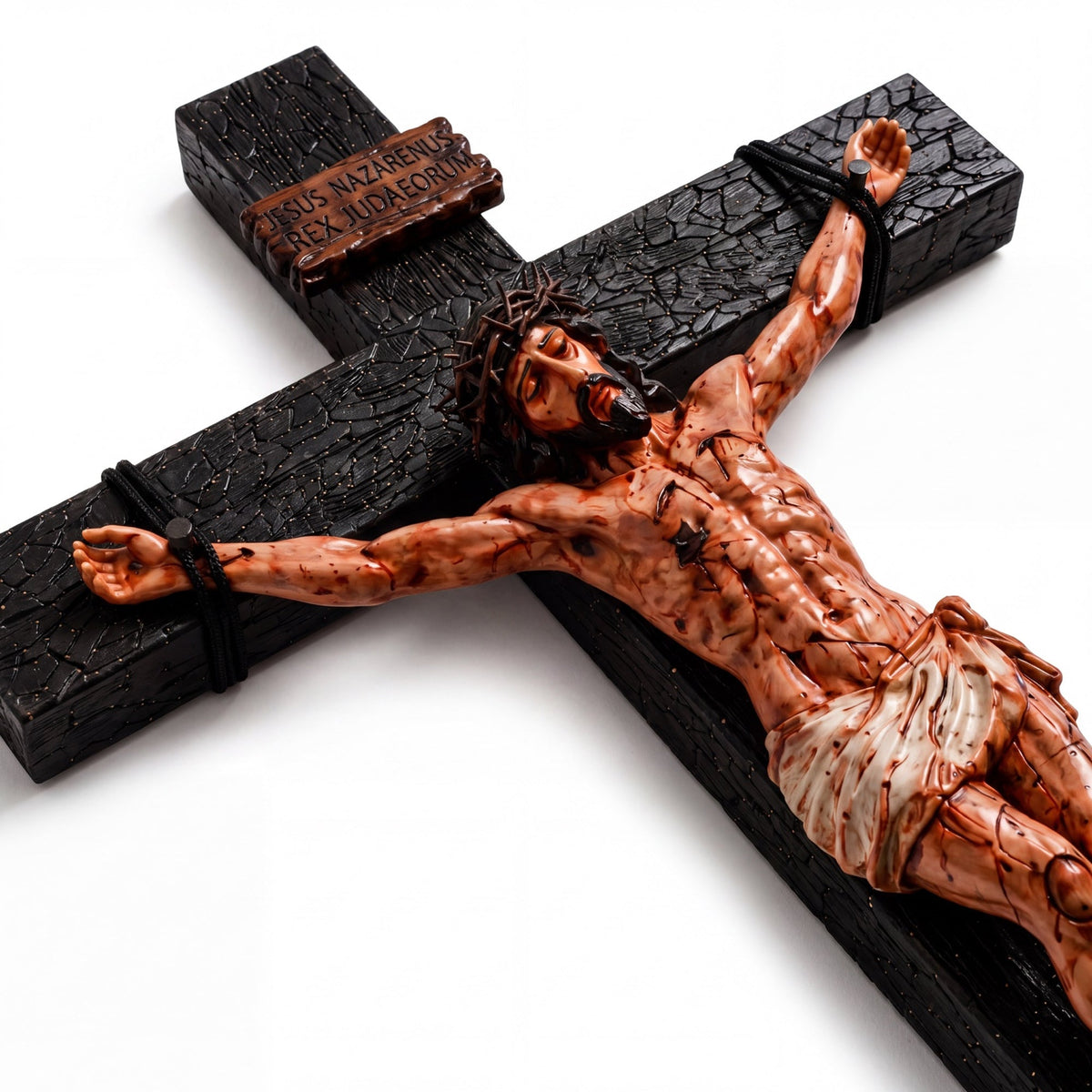 ✝️Handmade Jesus Crucifix – 8.5” & 19” Christian Wall Cross for Home & Prayer Room