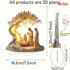 Christmas Glow - 2D Handcrafted Nativity Scene Light
