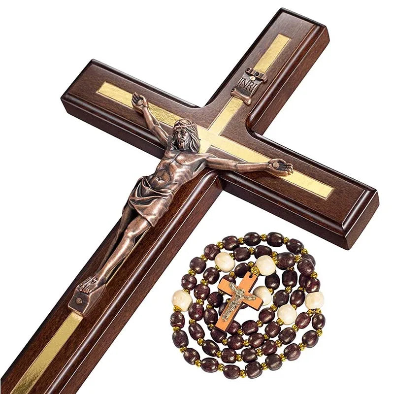 ✝️ St. Benedict Crucifix Wall Cross – Handmade Catholic Wood Deco