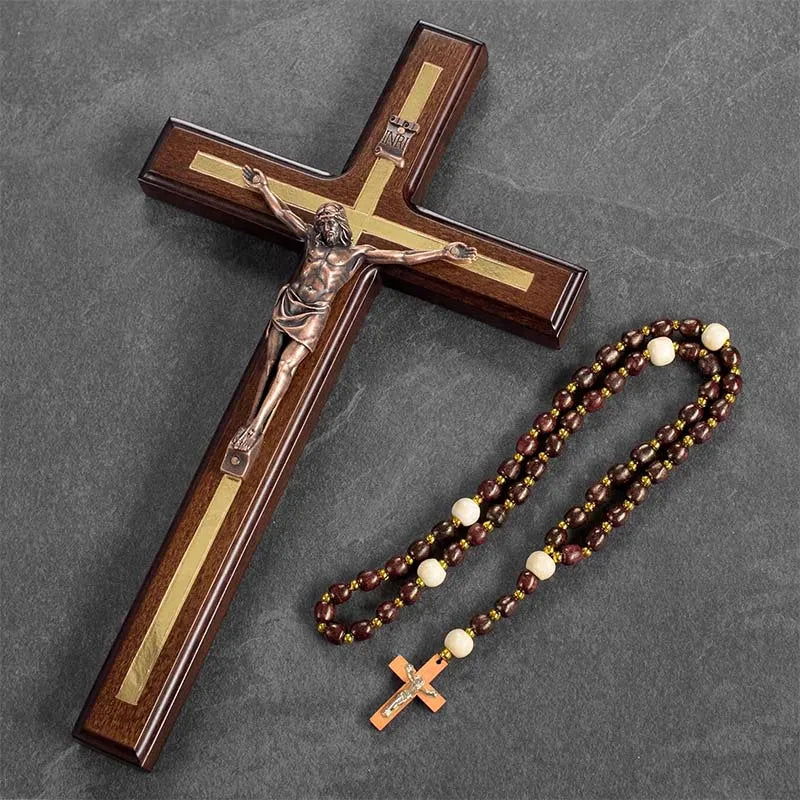 ✝️ St. Benedict Crucifix Wall Cross – Handmade Catholic Wood Deco
