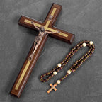 ✝️ St. Benedict Crucifix Wall Cross – Handmade Catholic Wood Deco