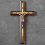 ✝️ St. Benedict Crucifix Wall Cross – Handmade Catholic Wood Deco