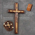 ✝️ St. Benedict Crucifix Wall Cross – Handmade Catholic Wood Deco