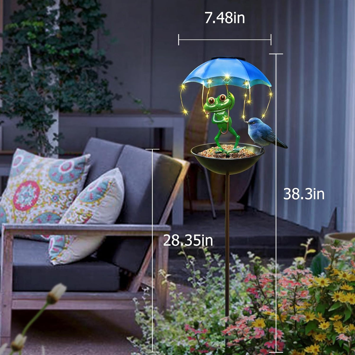 🐸✨ Magical frog decoration with night light – weatherproof & cute!